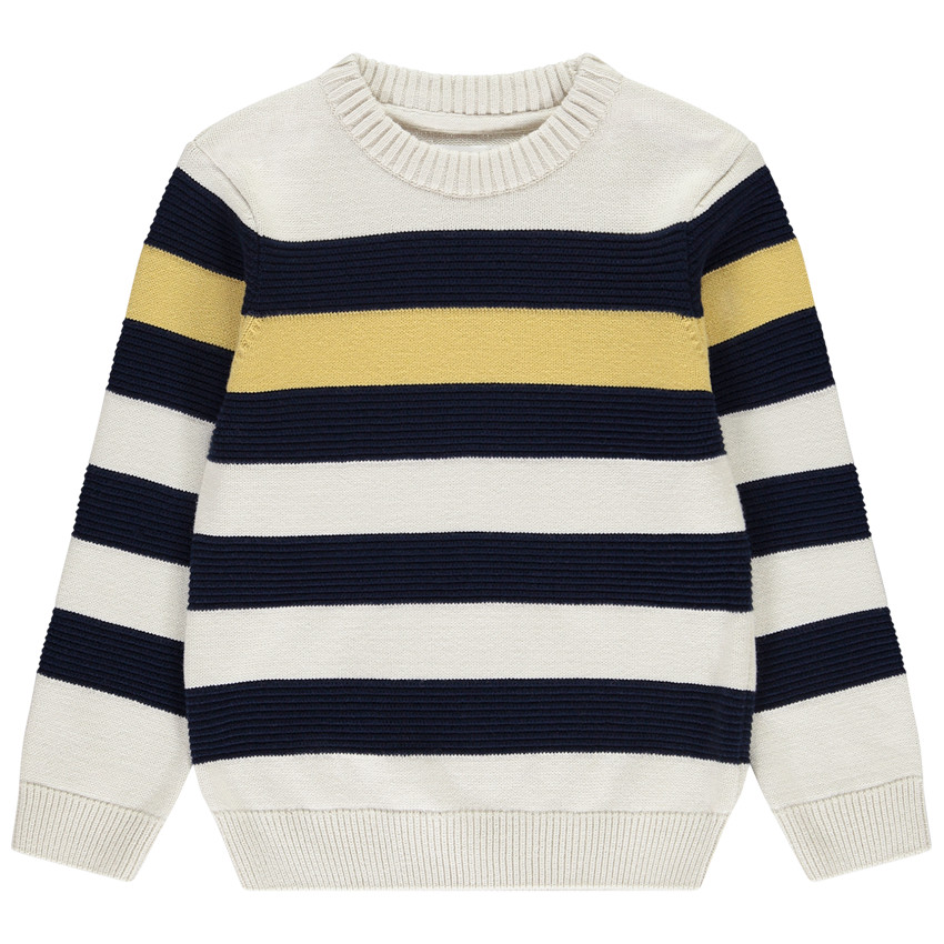 Trui in gebreide fantasie met strepen voor jongen 