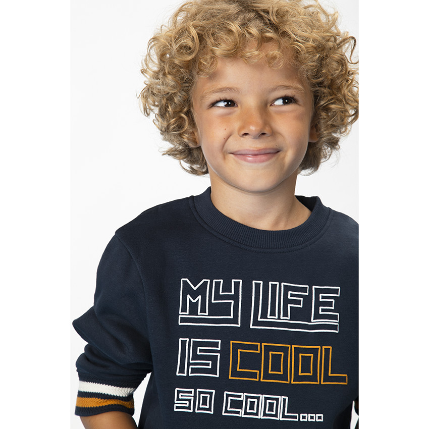 Set sweater met buidelzak + effen joggingbroek voor jongens 