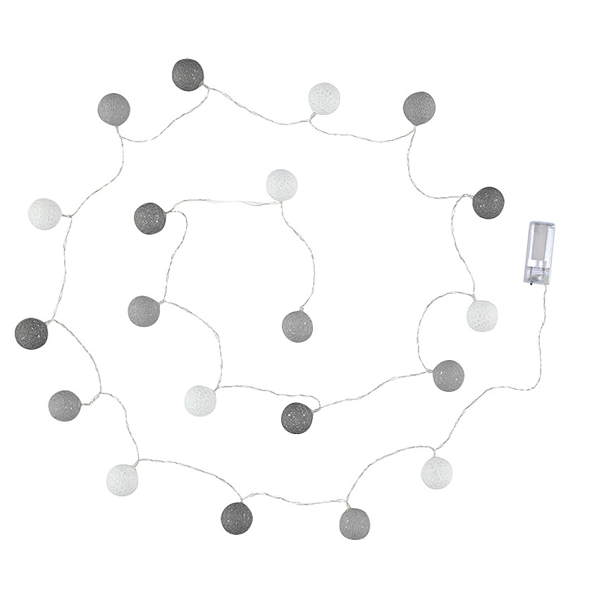 Guirlande lumineuse à leds avec boules contrastées 