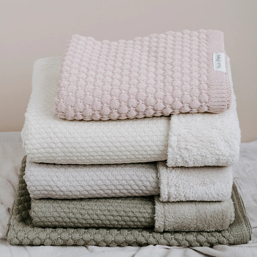 Couverture lit bébé Teddy Sky Urban Taupe 