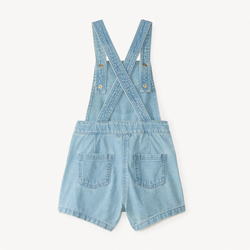Salopette jupe-short en denim fille 
