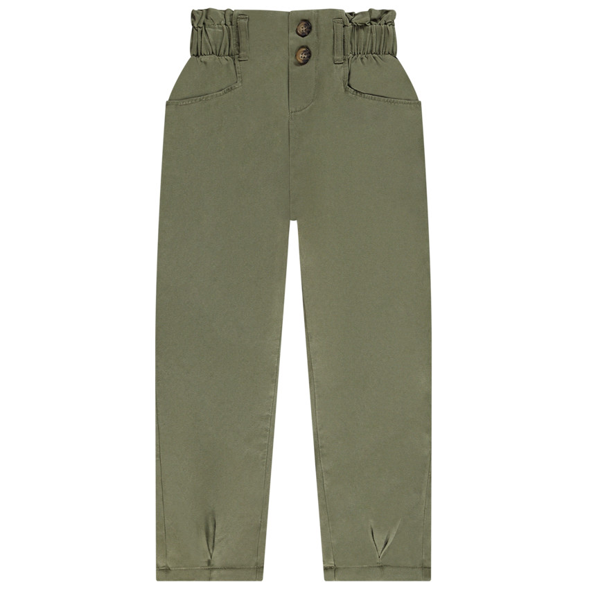 Pantalon paperpag fluide avec taille élastiquée pour fille 