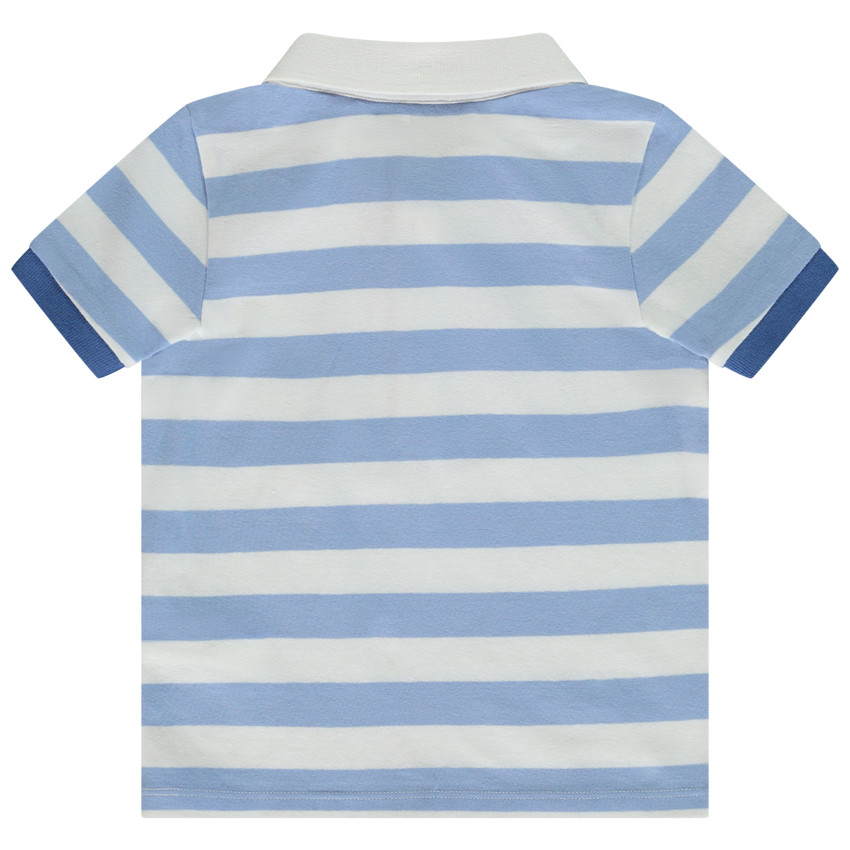 Poloshirt met korte mouwen, gestreept, arty print voor babyjongen 