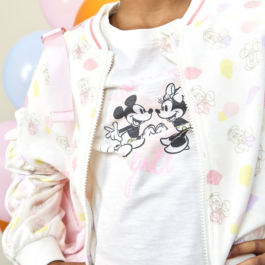 Gilet molleton à volants imprimé Minnie Disney pour fille 
