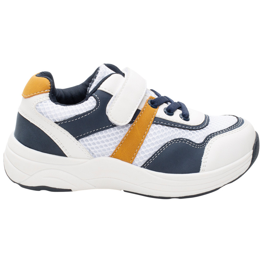 Sportieve sneakers van mesh met veters en klittenband 