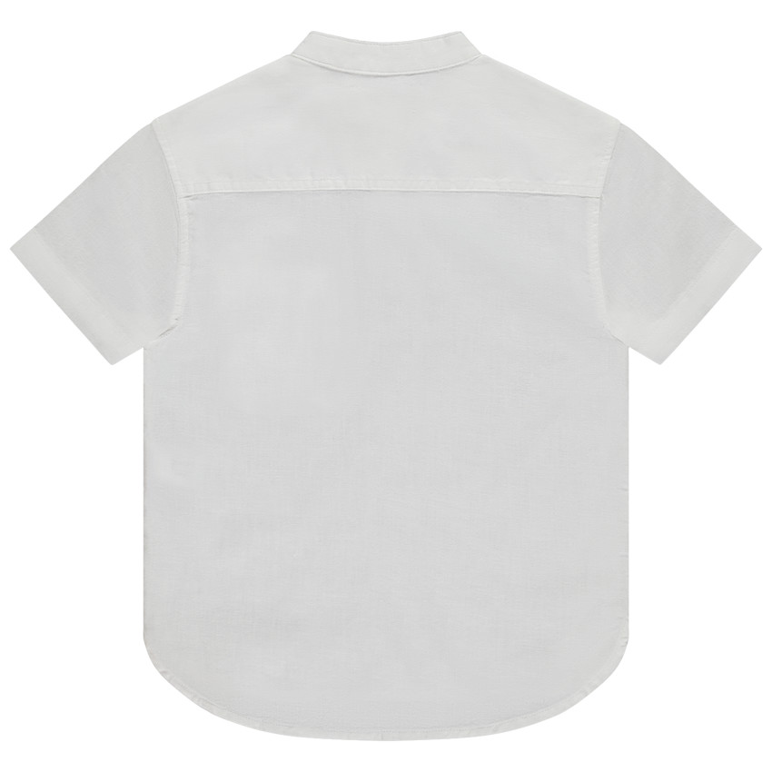 Chemise manches courtes uni à col mao pour garçon 