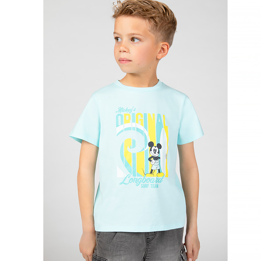Korte mouwen T-shirt met Mickey Disney print voor jongens 