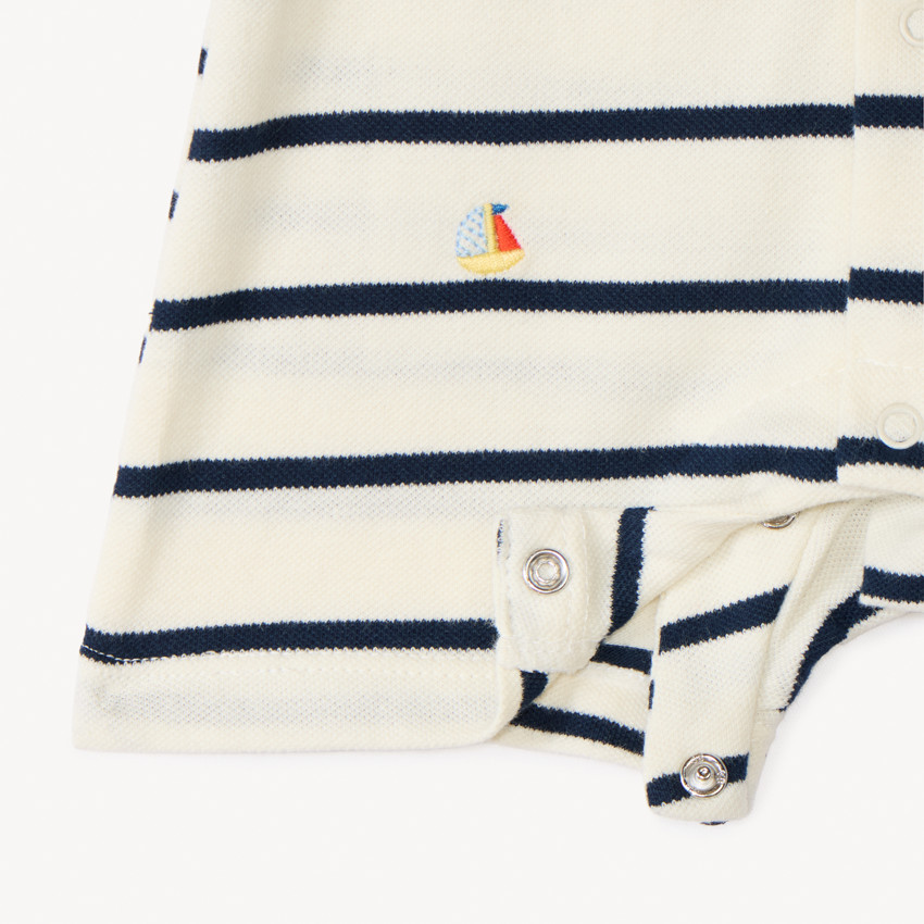 Gestreepte marinestijl playsuit voor babyjongen 