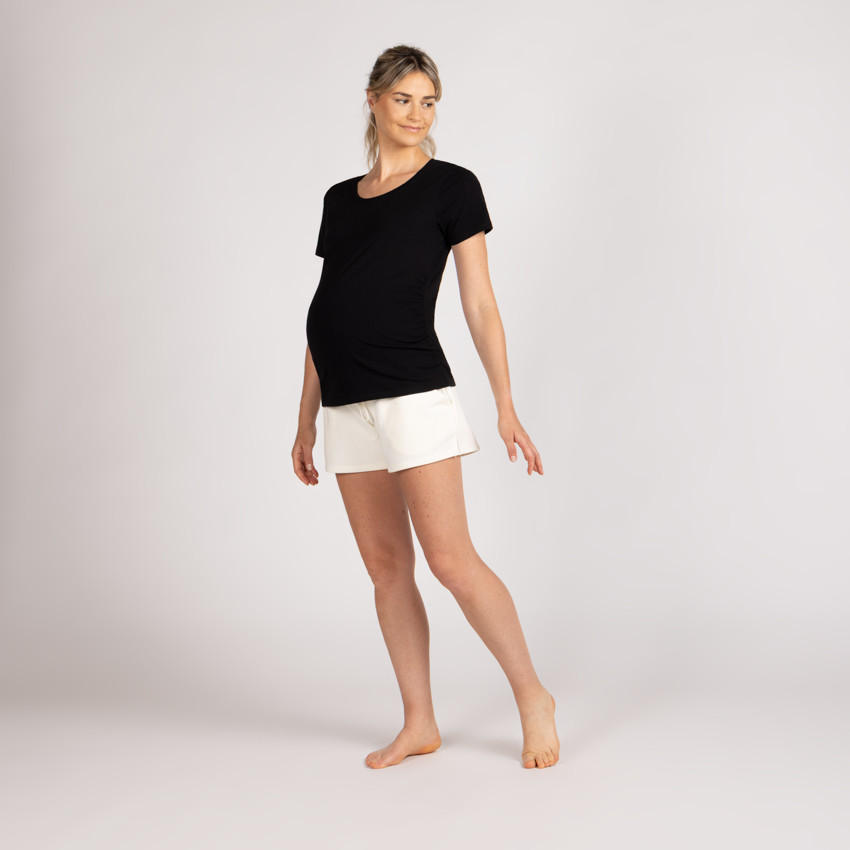 Zwangere fleece short met hoge hoofdband 