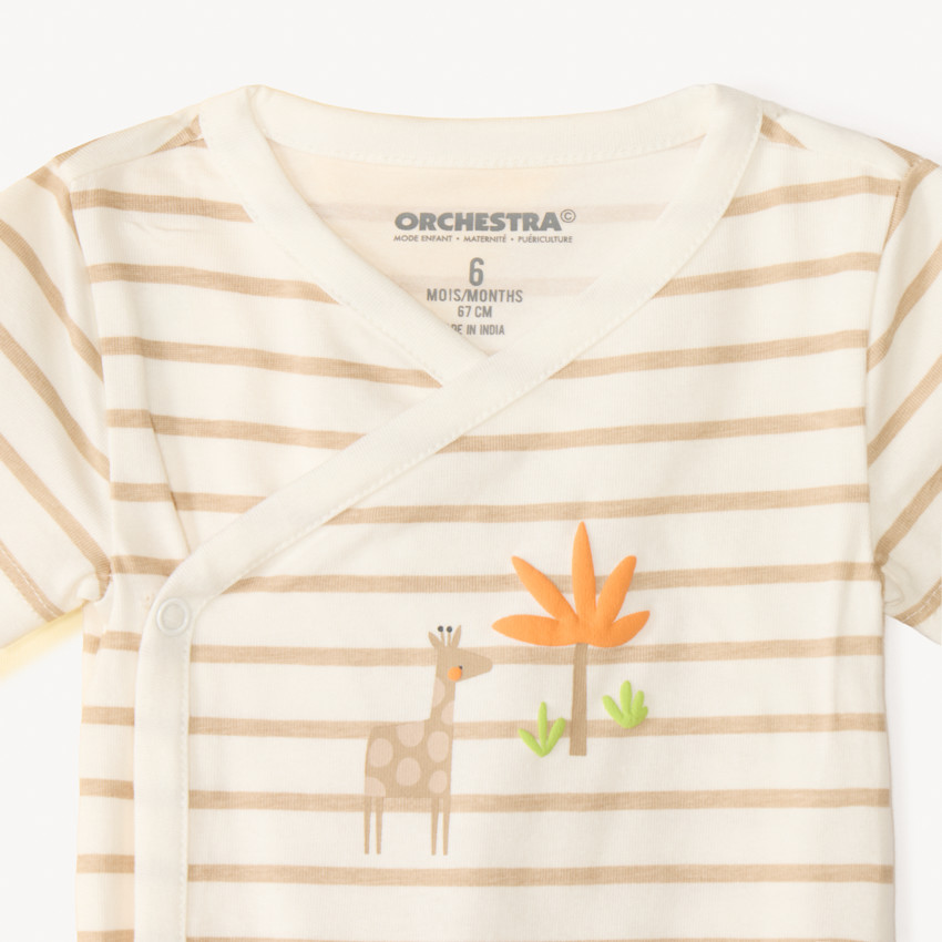 Set van 5 baby jongens rompers met fantasie safari-motieven (verschillende sluitingen afhankelijk van de leeftijd) 