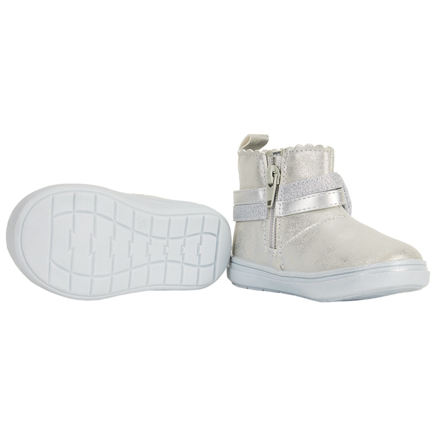 Booties in zilver met fantasieknoop voor meisjes 