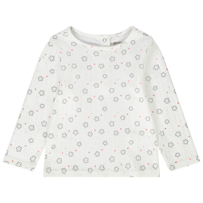 T-shirt manches longues effet côtelé pour bébé fille 