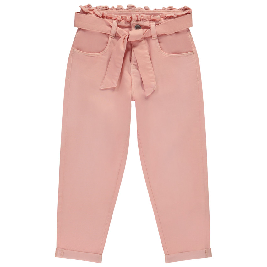 Jeans paperbag met ceintuur voor meisjes 