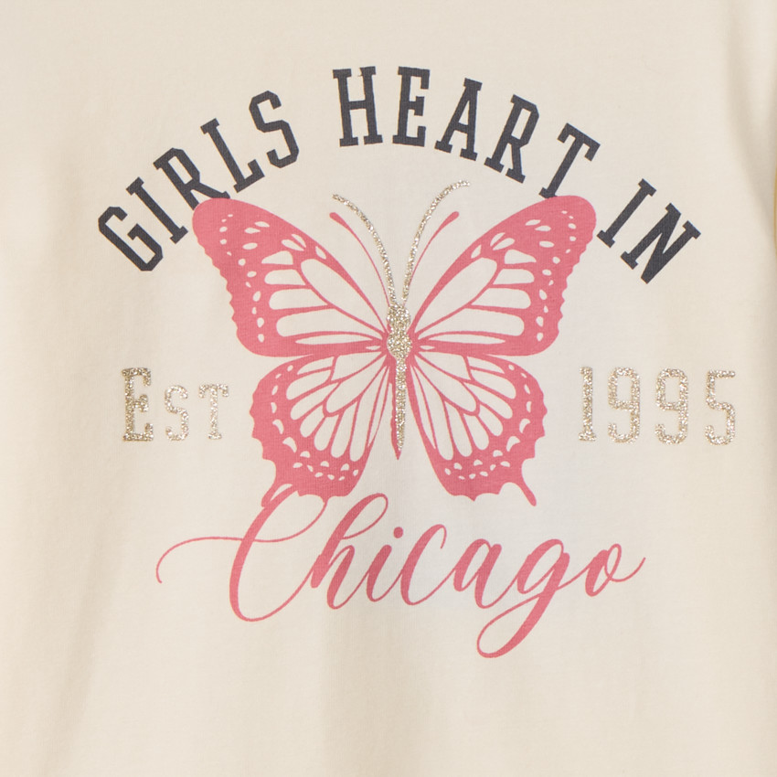 T-shirt manches longues avec print papillon pour fille 