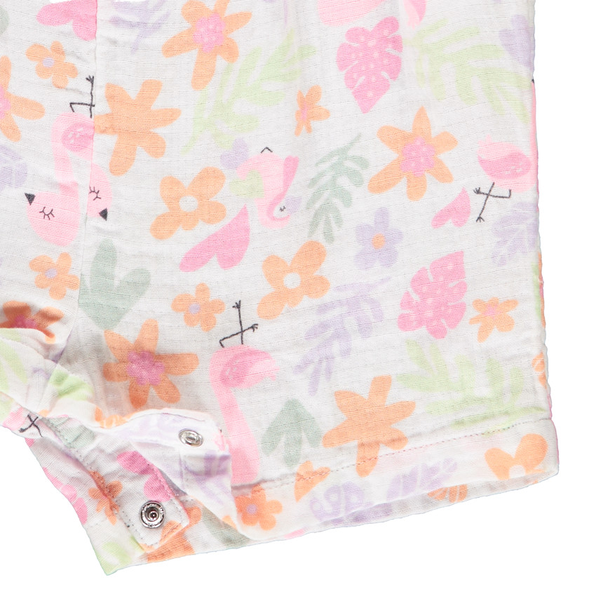 Combinaison courte avec volants et imprimé fantaisie pour bébé fille 