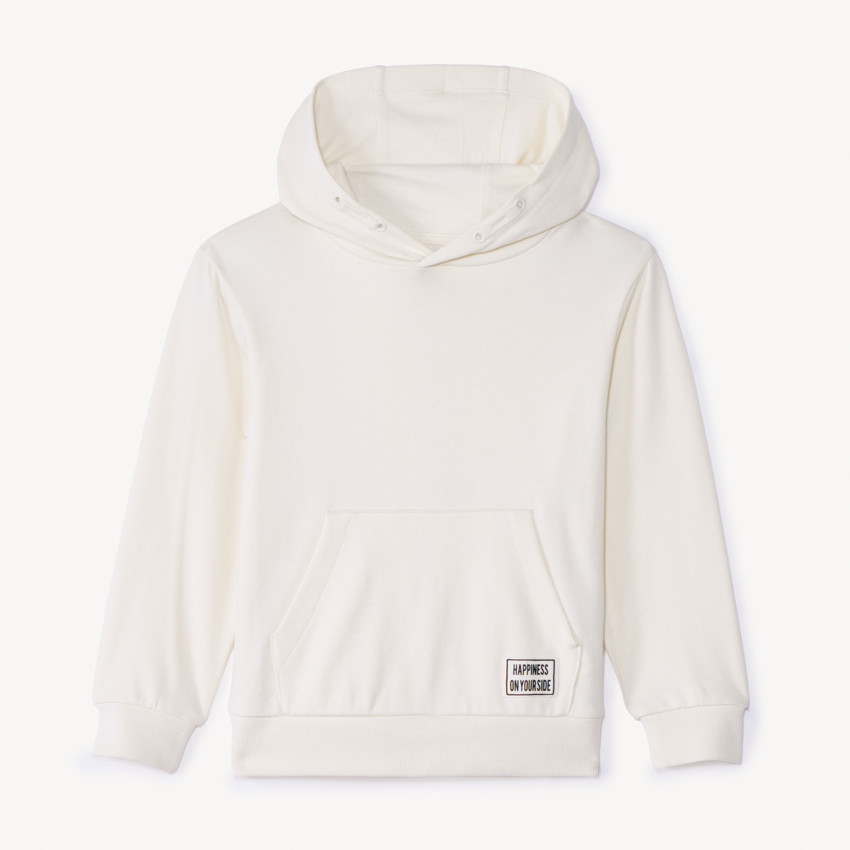 Sweat molleton uni à capuche pour garçon 
