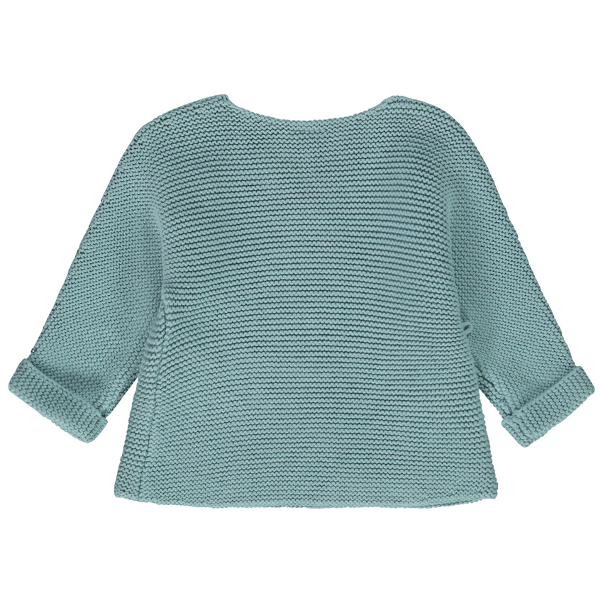 Vest van tricot in ribbelsteek met wikkeleffect voor babyjongens 