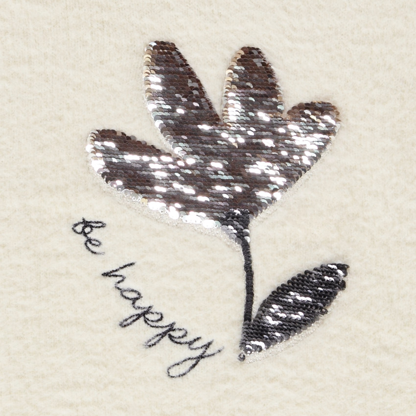 Pull avec fleurs en sequins magiques pour fille 