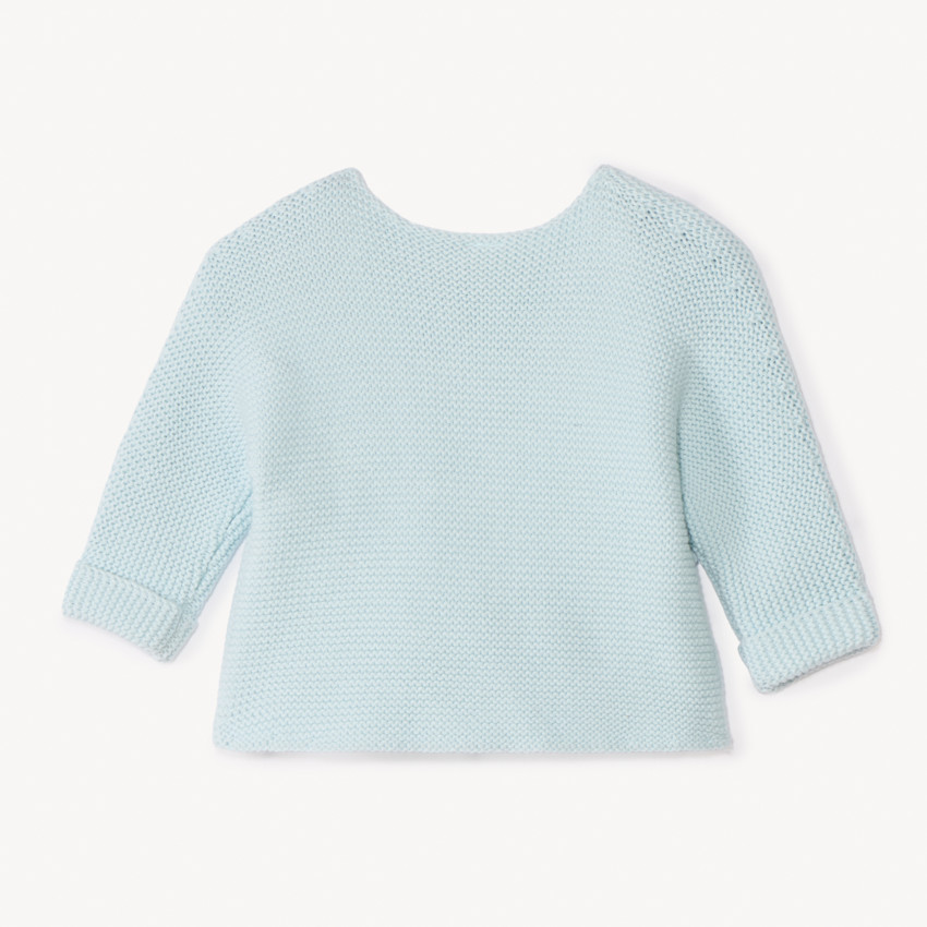 Effen tricot babybustier in mousse ste stitch. 