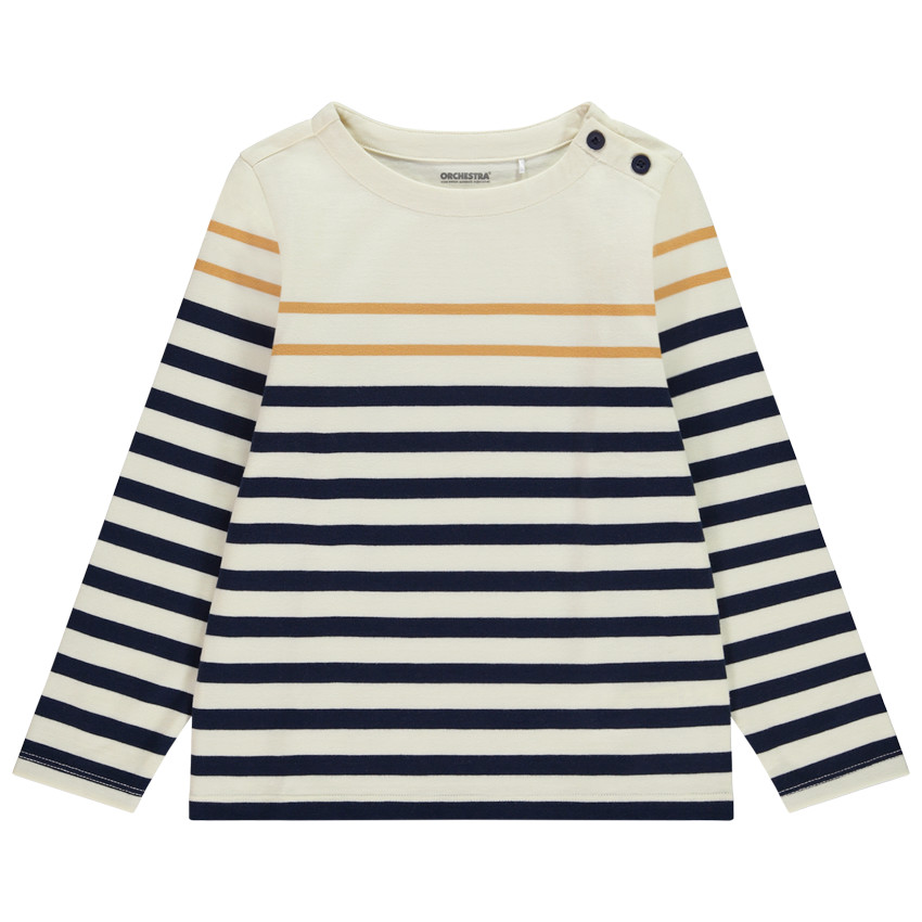 Marinière boutonnée en jersey épais pour garçon 