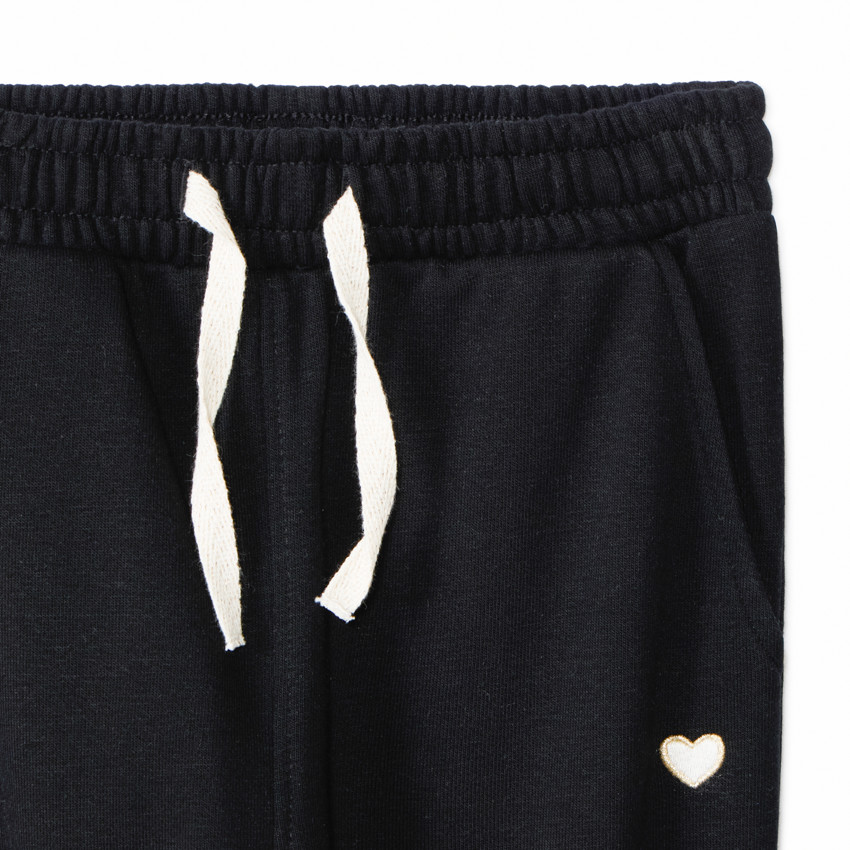 Ensemble jogging molleton avec sweat fleuri pour fille 