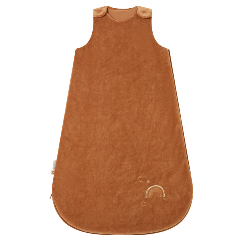 Gigoteuse brodée en velours TOG 2 Douce Hirondelle camel 