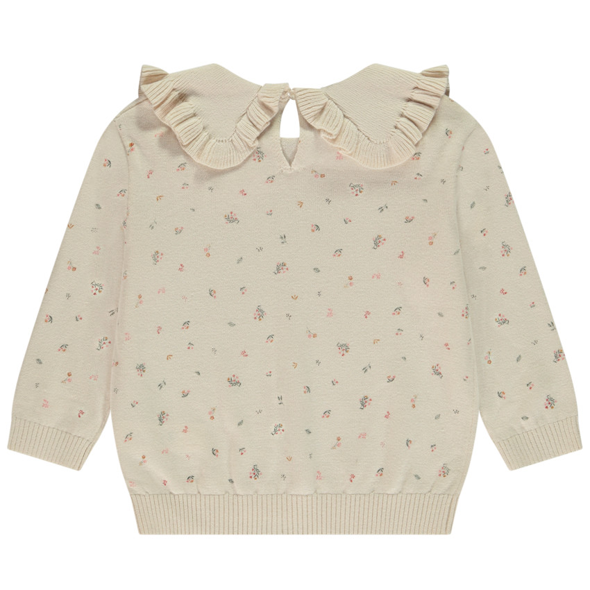 Pull à col claudine et imprimé fleurs pour bébé fille 
