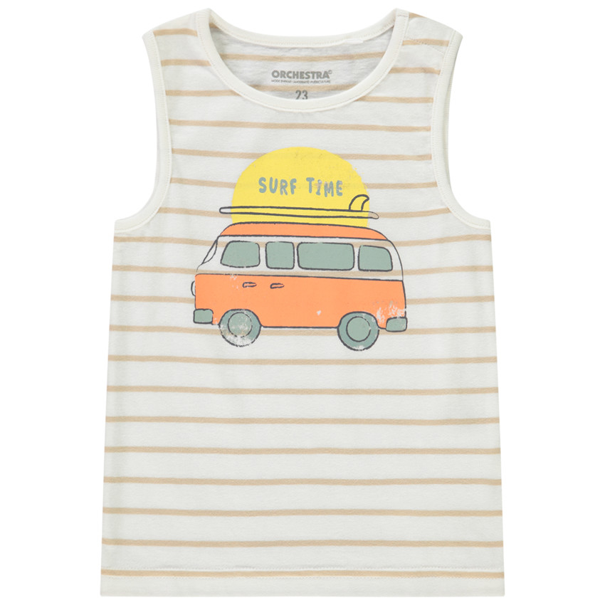 Jersey tanktop met fantasiepatroon voor babyjongen 