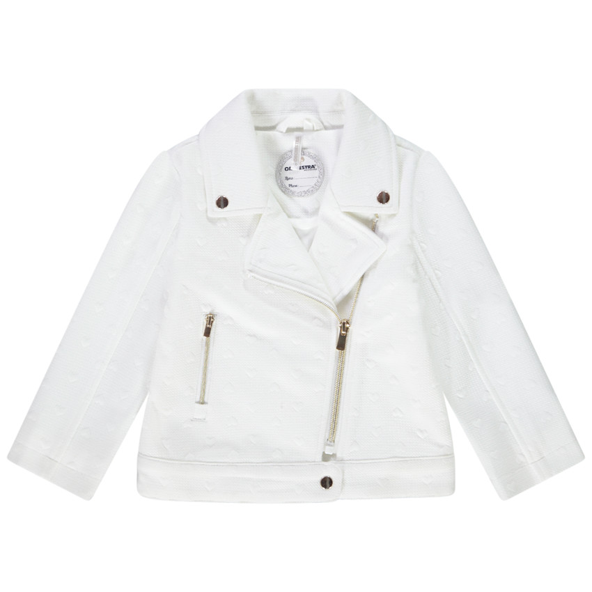 Perfecto en molleton imprimé coeurs en jacquard pour bébé fille 