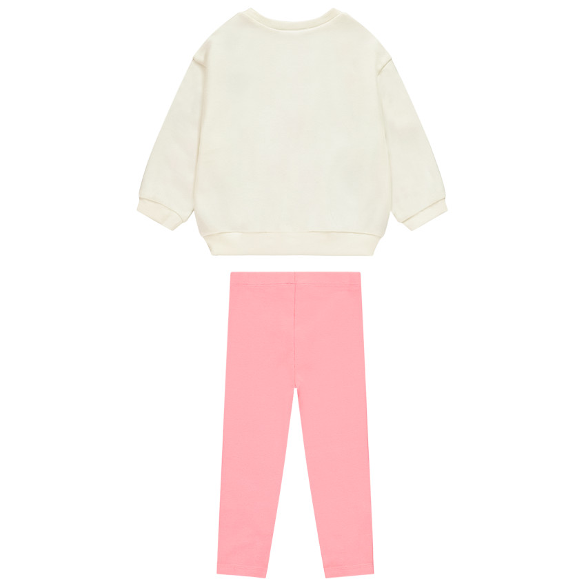 Ensemble sweat avec patch bouclettes fantaisie + caleçon pour bébé fille 