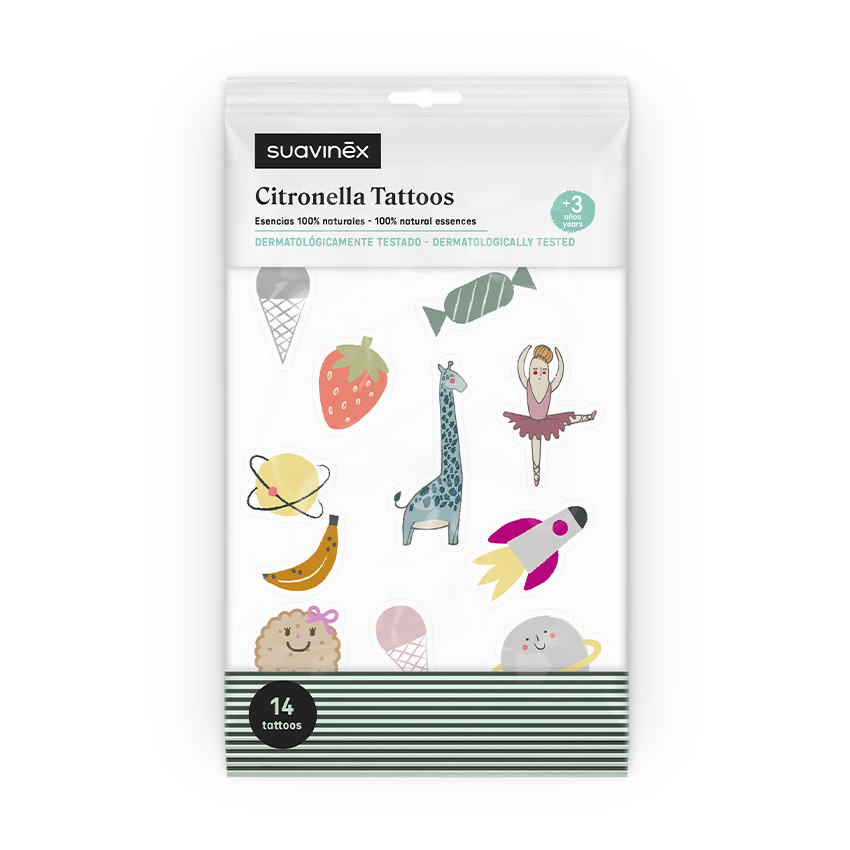 Set van 14 citroenolie muggenstickers 