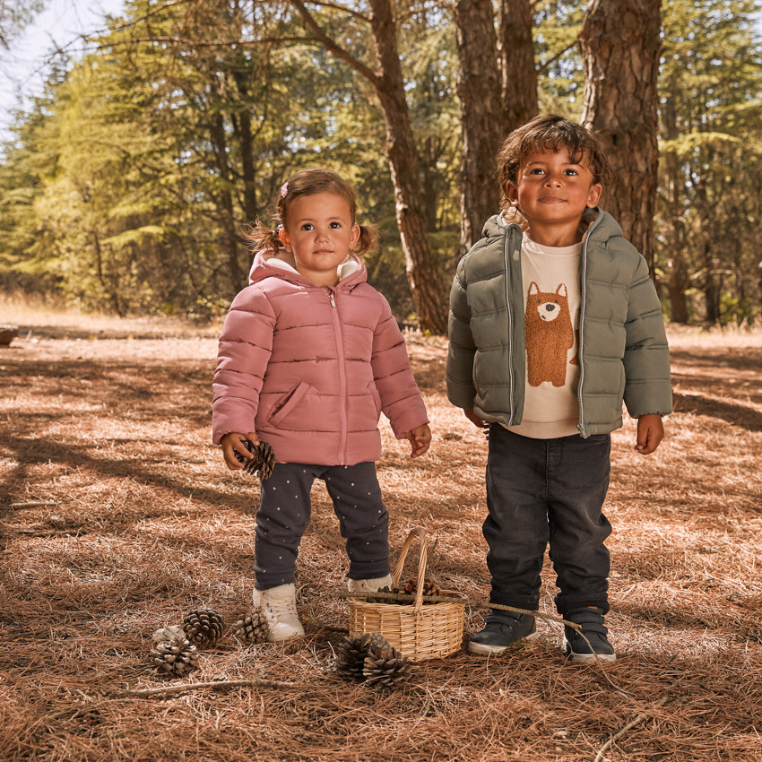 Sweatshirt in fleece met geborduurd lusdier voor babyjongens 