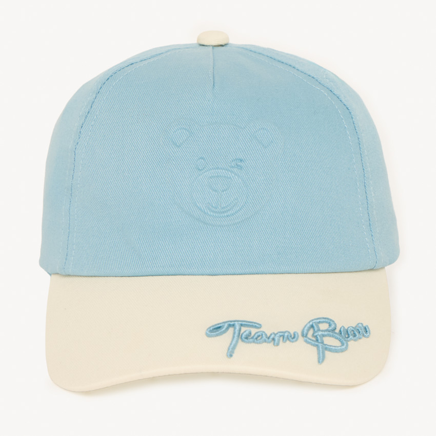 Bicolore pet cap met berenmotief voor babyjongen 