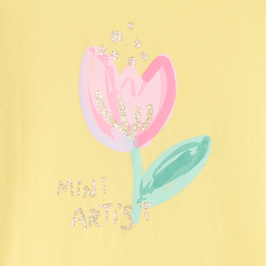 T-shirt manches courtes print fantaisie pailletées fille 