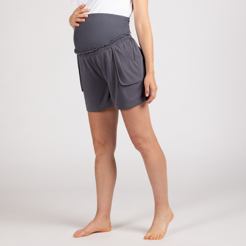 Short de grossesse uni avec bandeau haut 
