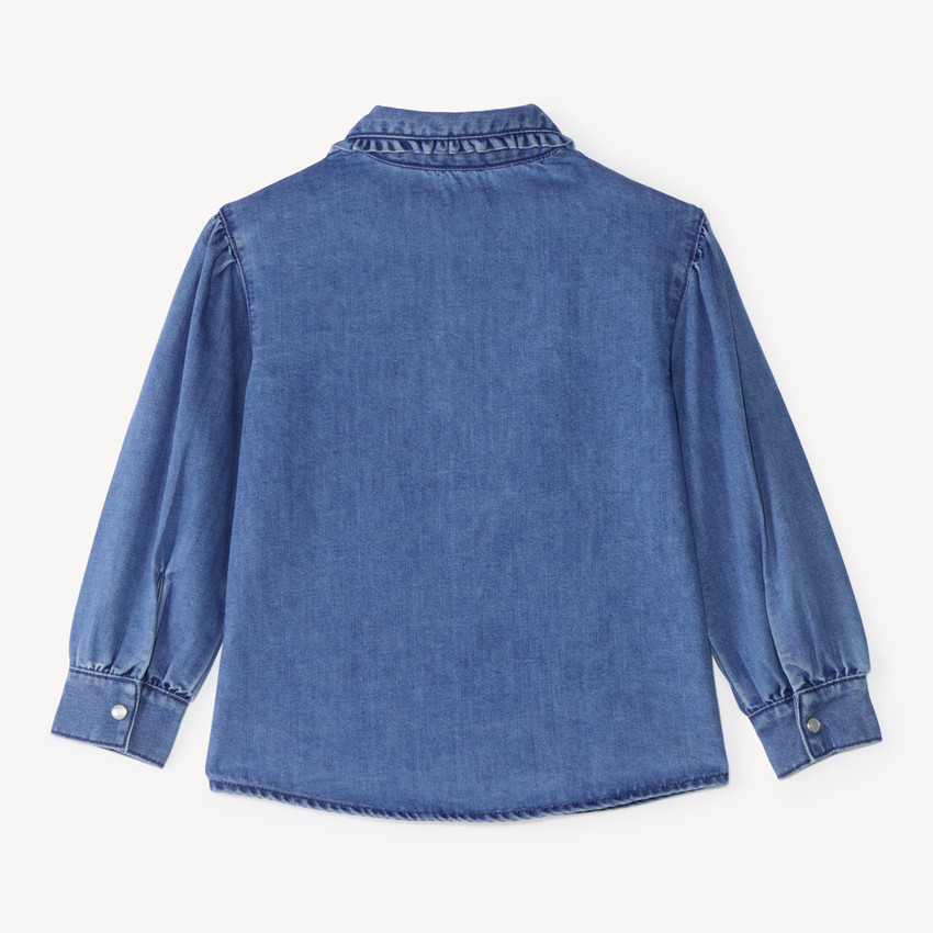 Meisjesblouse met lange mouwen van denim 