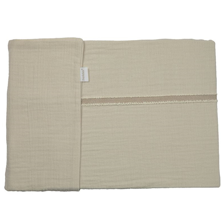 Housse de couette + taie d'oreiller 120x60cm/140x70cm Crème 