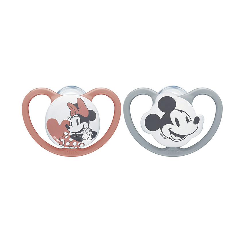 Lot de 2 sucettes en silicone 0-6M Space Minnie Disney 