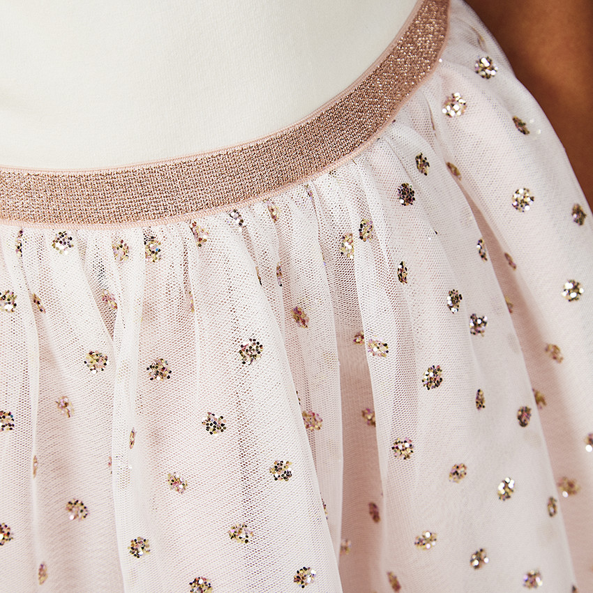 Robe de cérémonie avec ailes et tulle pailleté pour fille 