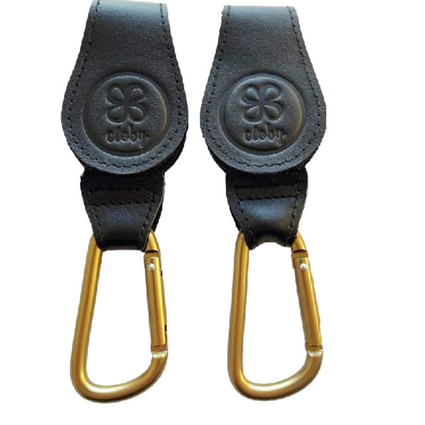 Haken voor kinderwagen Leder Zwart 