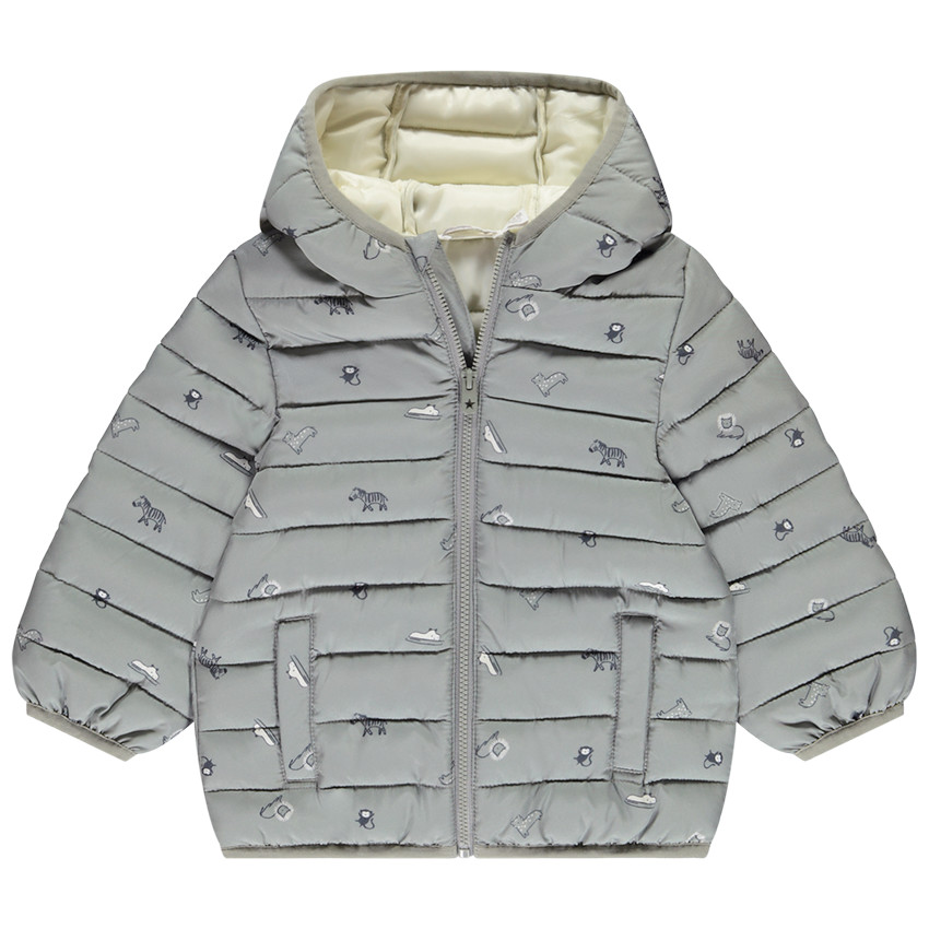 Donsjas met safari-print voor jongen 