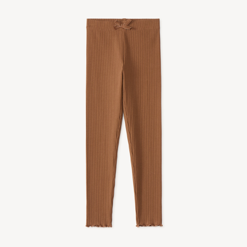 Geribbelde eenkleurige legging meisjes 