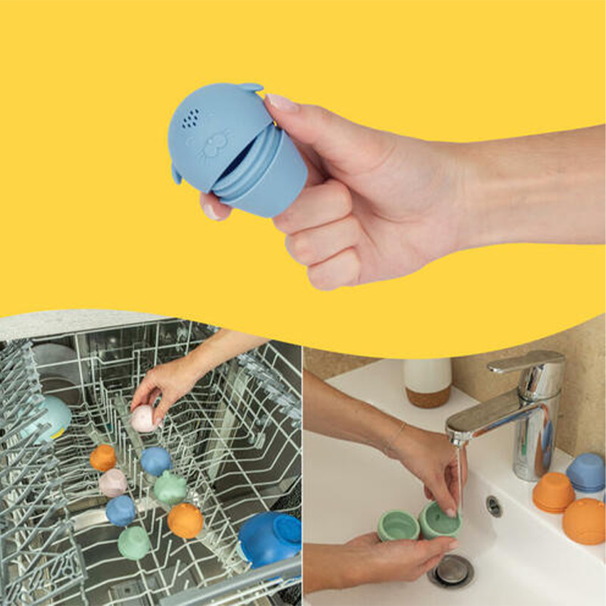 Jouet de bain Aspergeurs ouvert silicone 4 pcs 