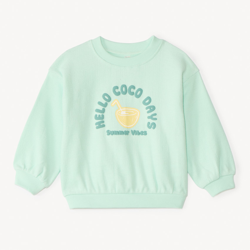 Sweat met fantasie-mesh en reliëfprint voor babyjongen 