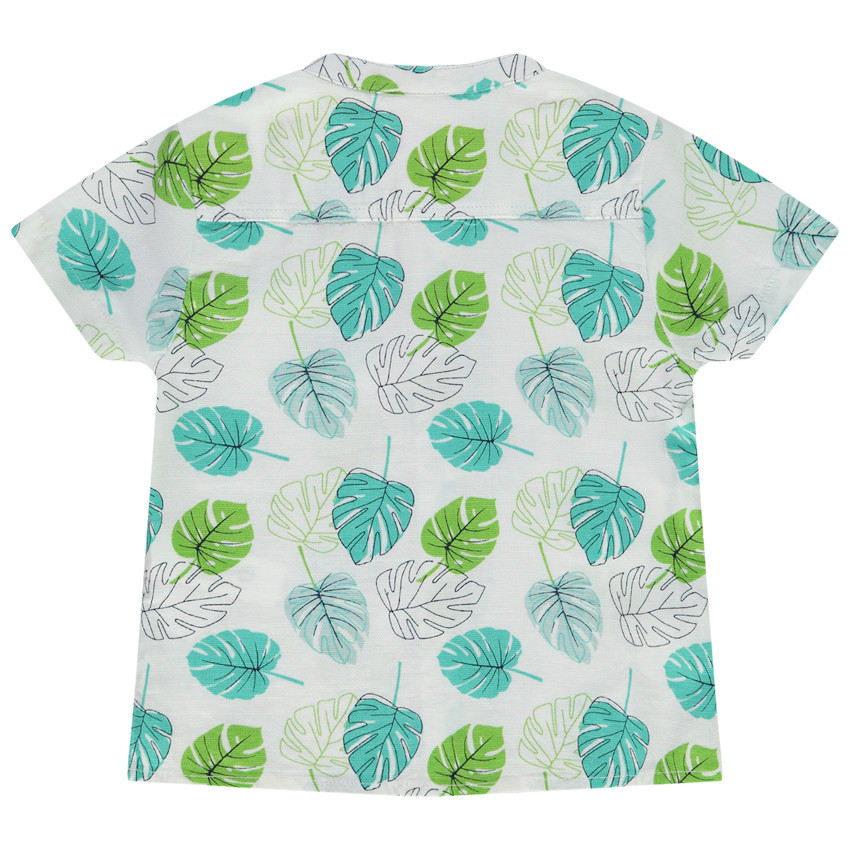 Korte mouwen shirts met bladeren print voor baby jongen 