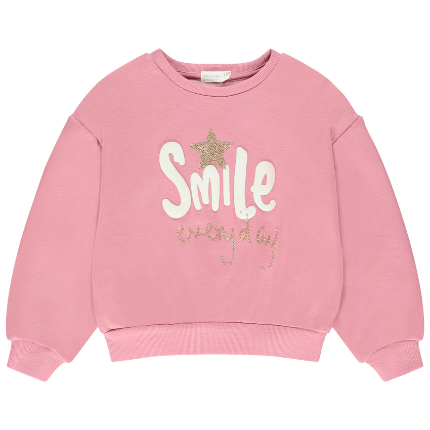 Sweat oversize contrecollé à sequins fantaisie pour fille 