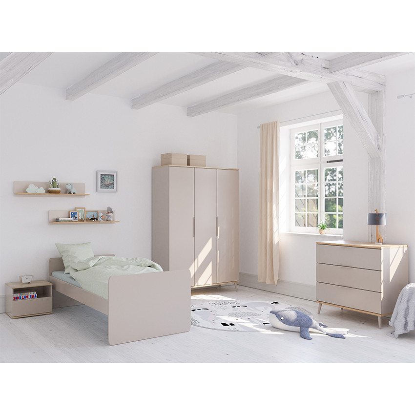 Kast 3-deurs Hazel Kasjmier beige / Eik montana 