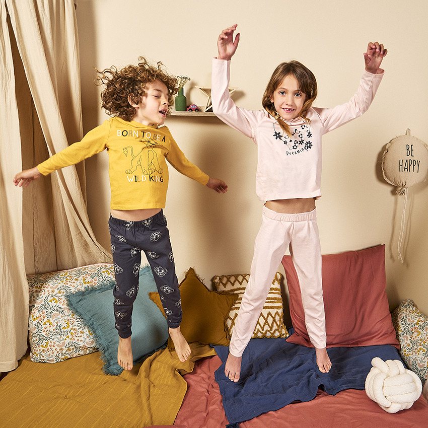 Set van 2-delige pyjama met lange mouwen en fantasie voor meisjes 