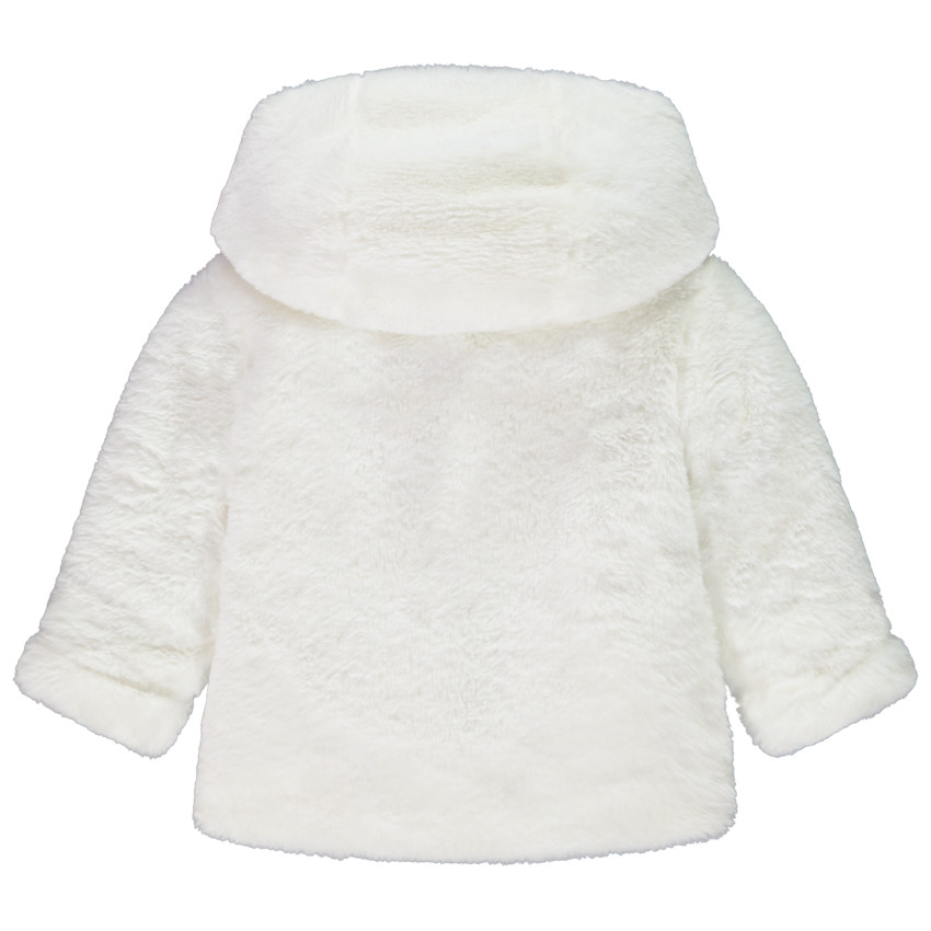 Sherpa jas met bonteffect en knopen voor meisjes 