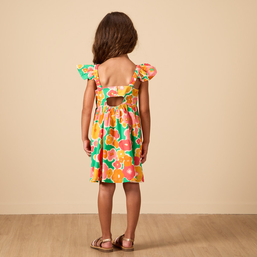 Korte mouwen jurk met bloemenprint voor meisjes 